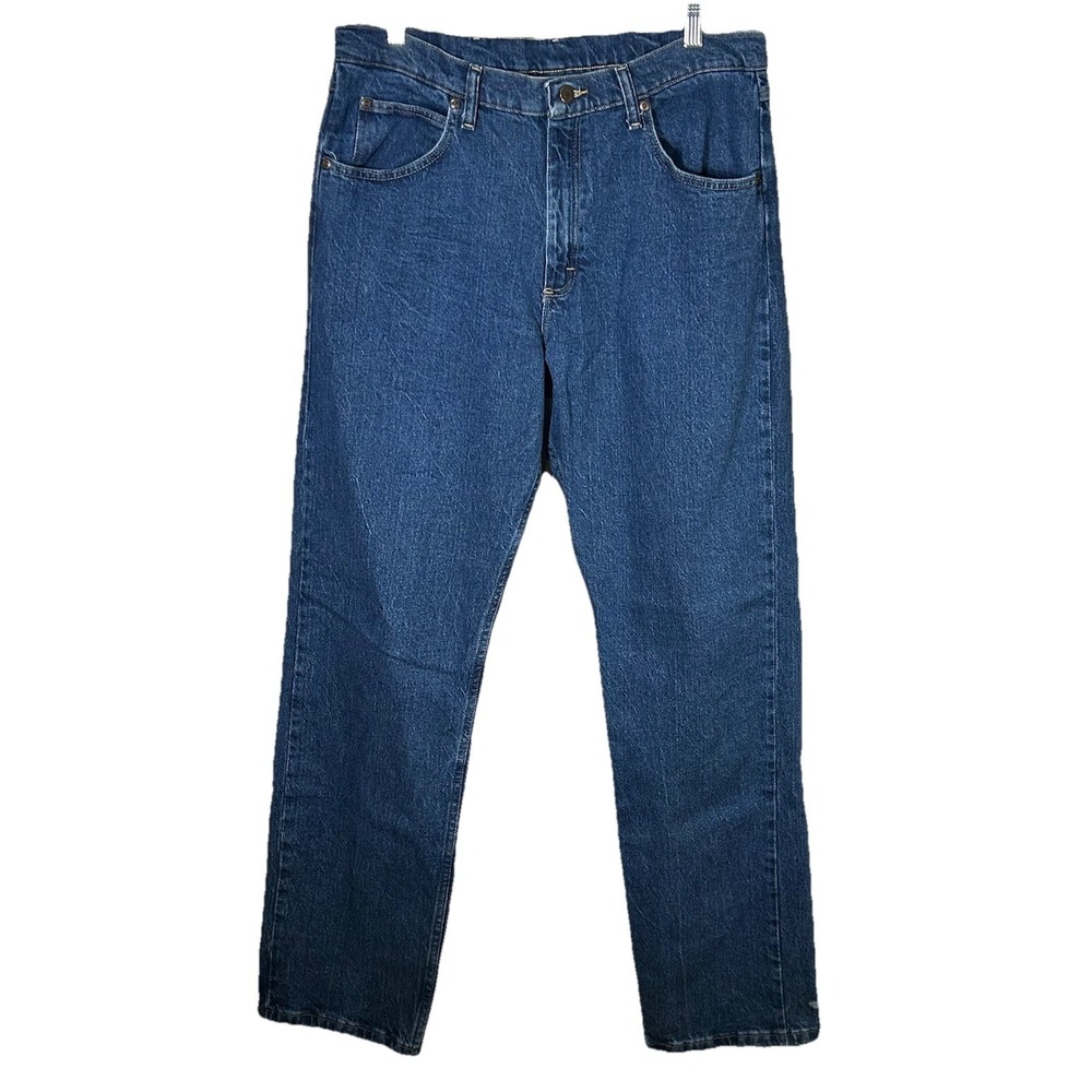 Wrangler Jeans Men's 34x34 Five Star Heritage Comfort Regular Fit Blue Denim New
